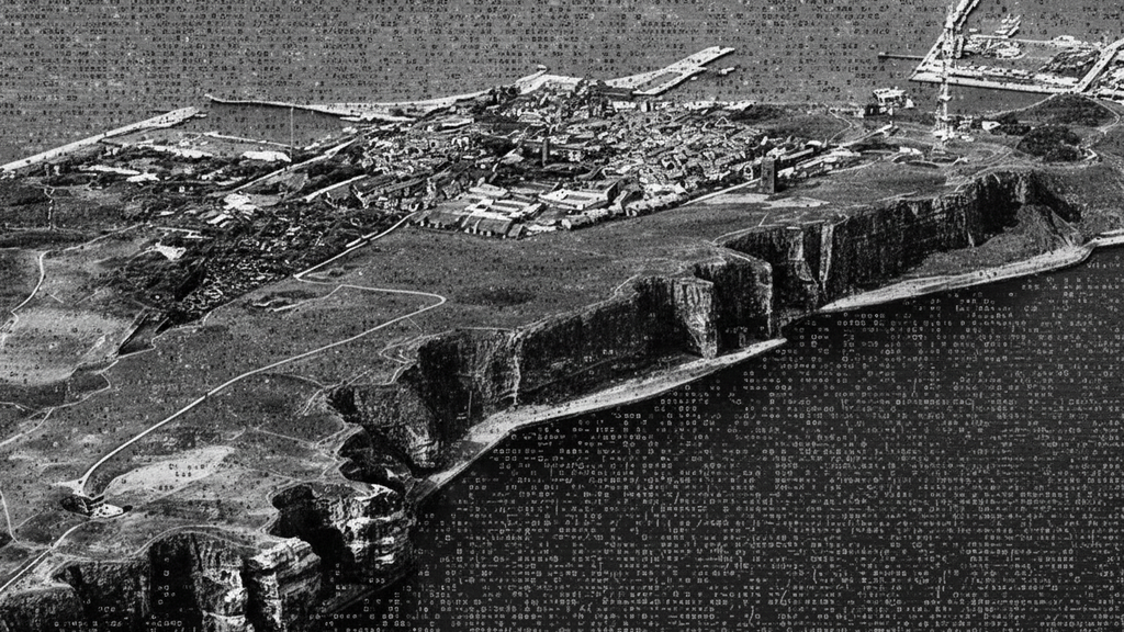 The island of Helgoland rendered in ASCII
